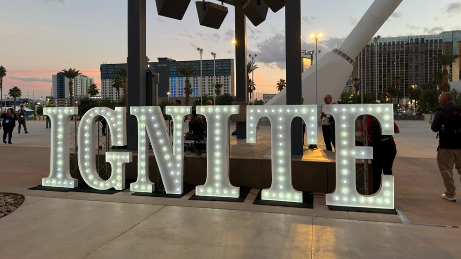Fieldroutes Ignite Sign Outside of Caesar's Forum in Las Vegas