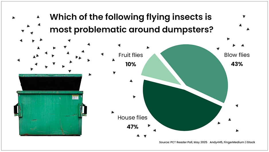 House and Blow Flies Most Problematic for PMPs Around Dumpsters, Poll Finds